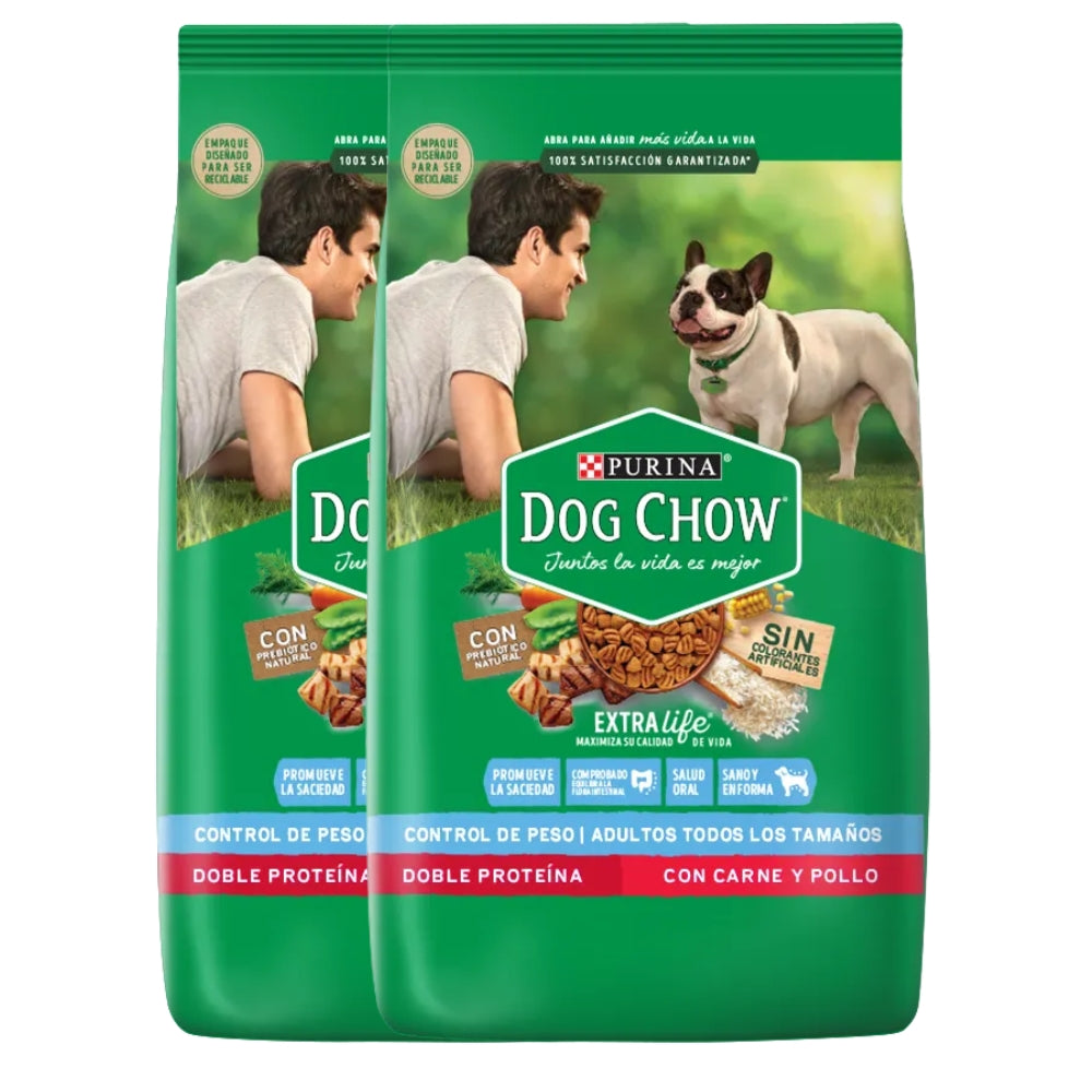 Dog Chow Control de Peso Adultos Todos los Tamaños – 2 bolsas