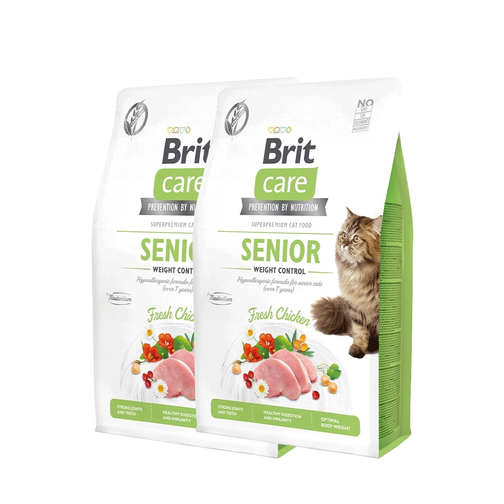 Brit Care Cat Senior y Weight Control Fresh Chicken – 2 bolsas