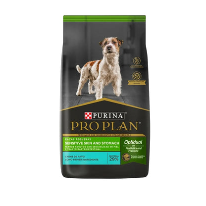 Pro Plan Sensitive Skin and Stomach Adultos Razas Pequeñas de Pavo
