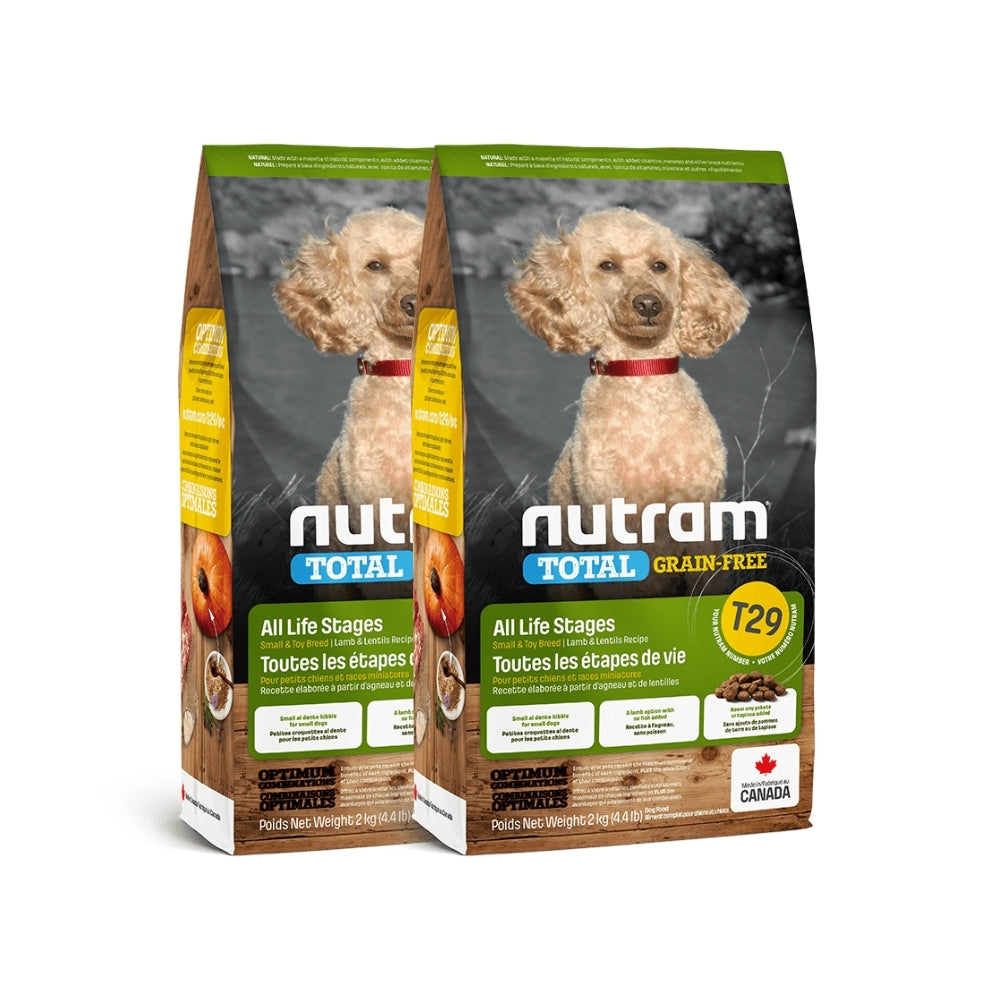 Nutram T29 All Life Stages Small & Toy Breed Dog Lamb & Lentils – 2 bolsas
