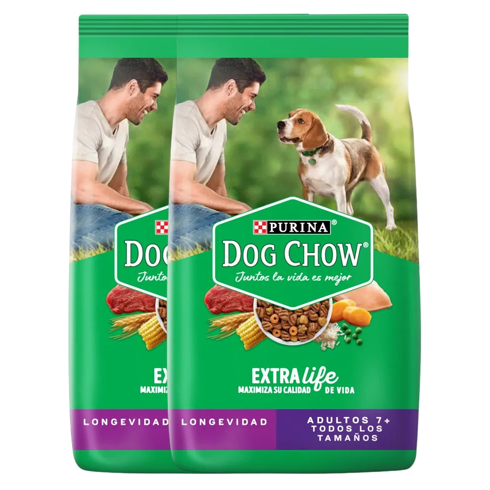 Dog Chow Longevidad Adultos Todos los Tamaños – 2 bolsas