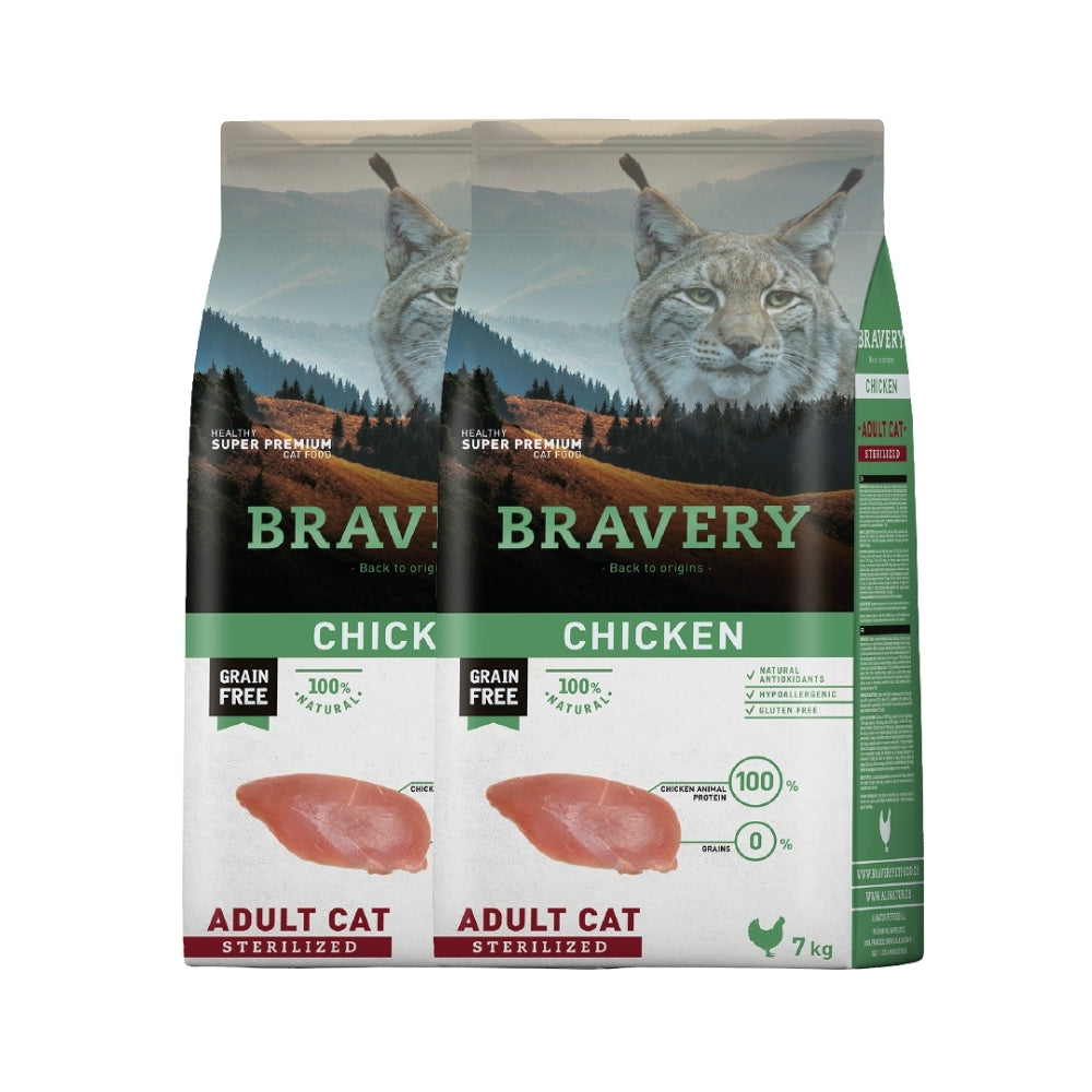 Bravery Adult Cat Sterilized Chicken – 2 bolsas