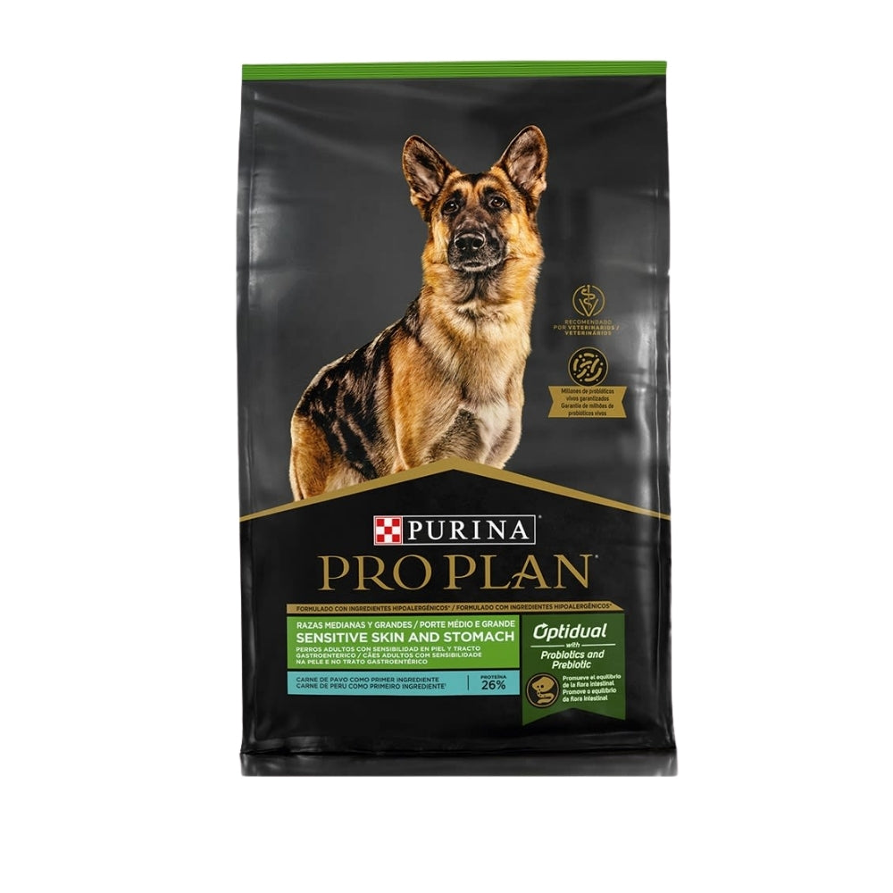 Pro Plan Sensitive Skin and Stomach Adultos Razas Medianas y Grandes de Pavo