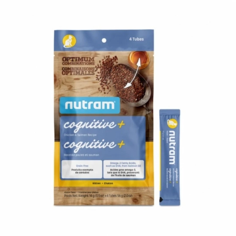 Nutram Cognitive+ Chicken & Salmon Treats Kitten 4 Tubes