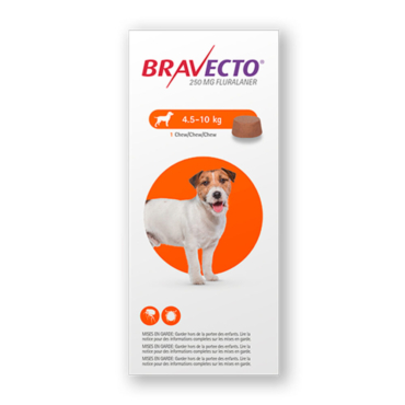 Bravecto perros pequeños (4.5 - 10 kg) - 250 mg.