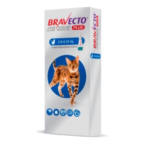 Bravecto Plus gatos (>2,8 – 6,25 kg) – 0.89 ml.