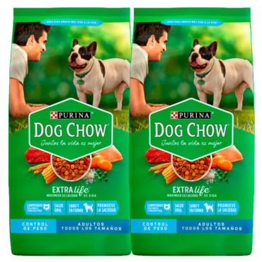 Dog Chow Control de Peso Adultos Todos los Tamaños - 8 kg. - 2 bolsas por