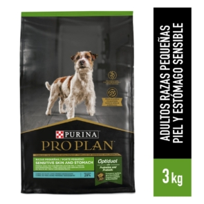 Pro Plan Sensitive Skin and Stomach Adultos Razas Pequeñas de Pavo - 3 kg.